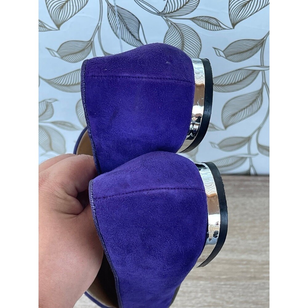 Rara Avis Iris Apfel Purple Suede Glasses Flats Loafers 9M Quirky - Picture 5 of 8